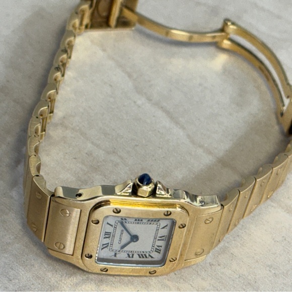 VINTAGE⭐️Cartier⭐️18K Solid Gold Santos Galbee Small Model - Picture 12 of 16